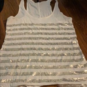 sequin white tank